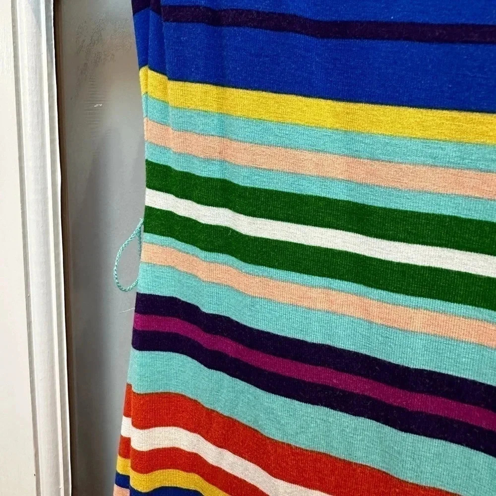Calvin Klein Y2K Chic Multicolor Lightweight Stripe Classic Dress Size 8 Medium - Picture 3 of 7